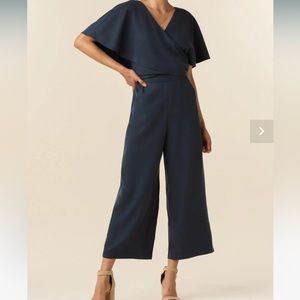 Vetta cape jumpsuit in navy blue